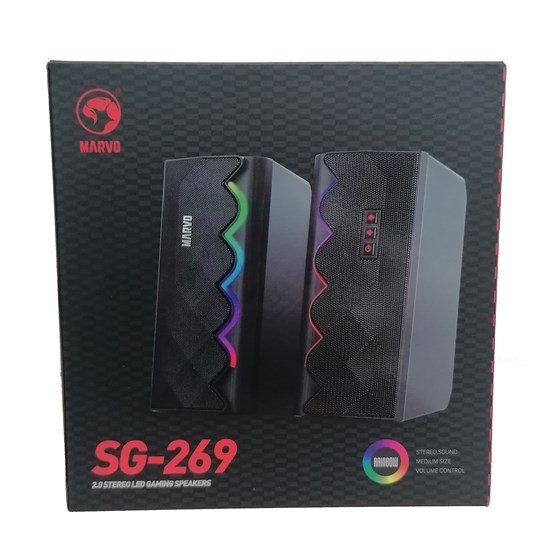 Zvučnici MARVO SCORPION SG-269, RGB, 2.0, Bluetooth, mikrofon, 2x3W, crni