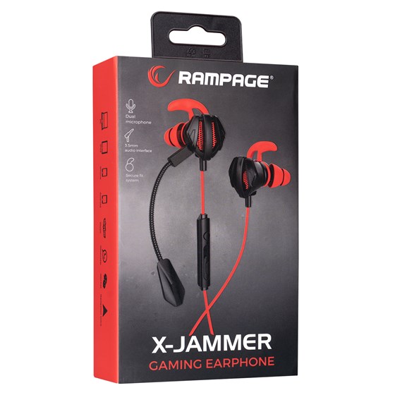 Slušalice RAMPAGE RM-K16 X-JAMMER, odvojivi mikrofon, 3.5mm, crno-crvene