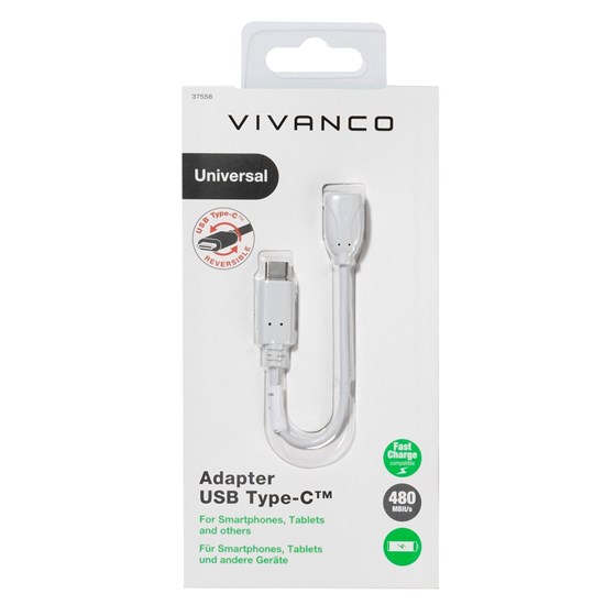 Adapter VIVANCO 37558, USB C M na micro USB Ž, bijeli