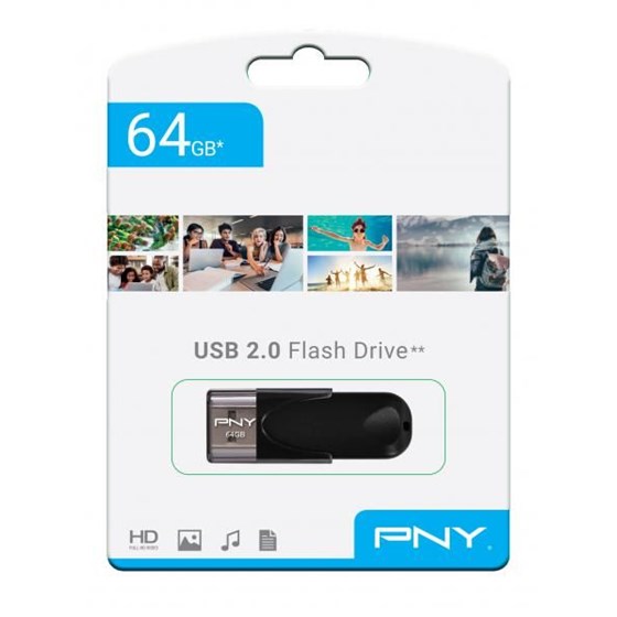 USB stick PNY Attaché 4, 64GB, USB2.0, crni