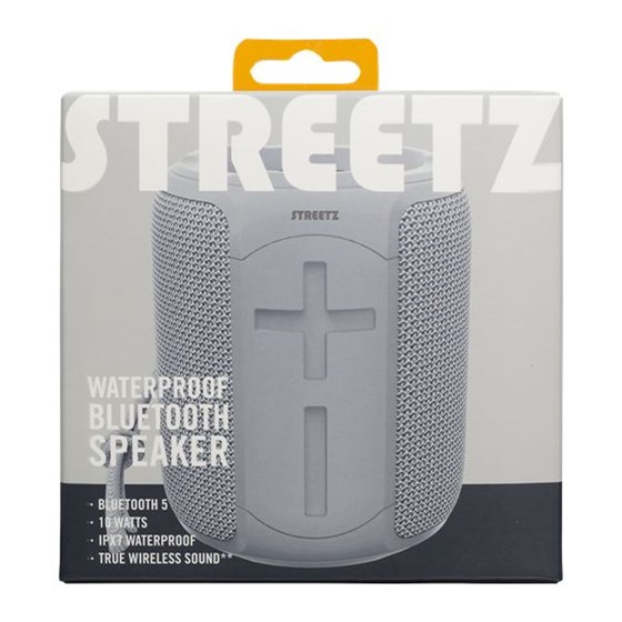 Bluetooth zvučnik, STREETZ CM766, IPX7, mikrofon, sivi