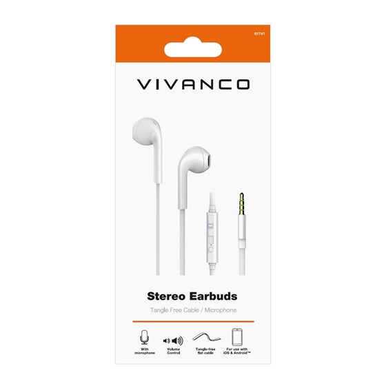 Slušalice VIVANCO 61741 Urban Style, s mikrofonom, bijele