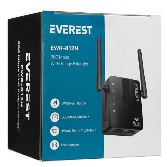 Everest EWR-812N 300Mbps, 2,4GHz WiFi repeater + Access Point