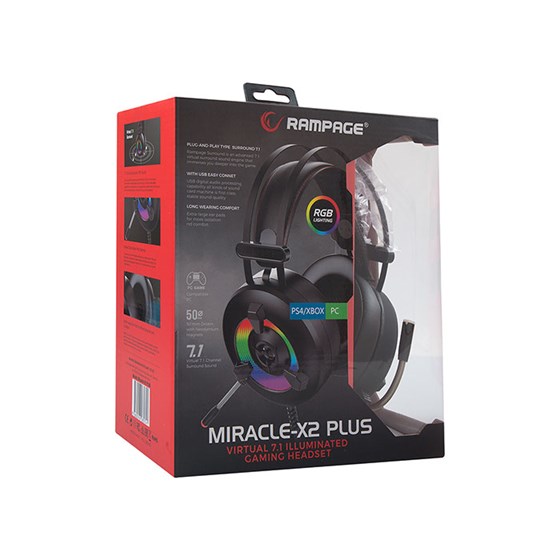 Slušalice RAMPAGE Miracle-X2 Plus, mikrofon, RGB, 7.1 Surround Sound, PC/PS4/PS5, USB