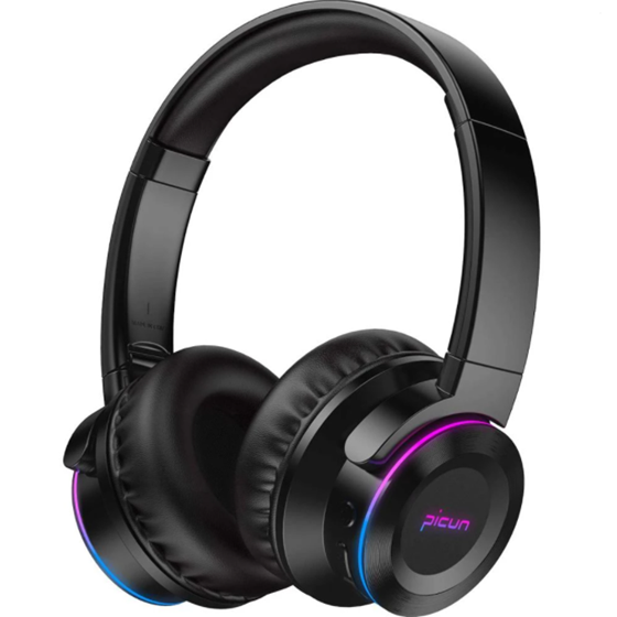 Slušalice PICUN B9, LED, mikrofon, Bluetooth, crne