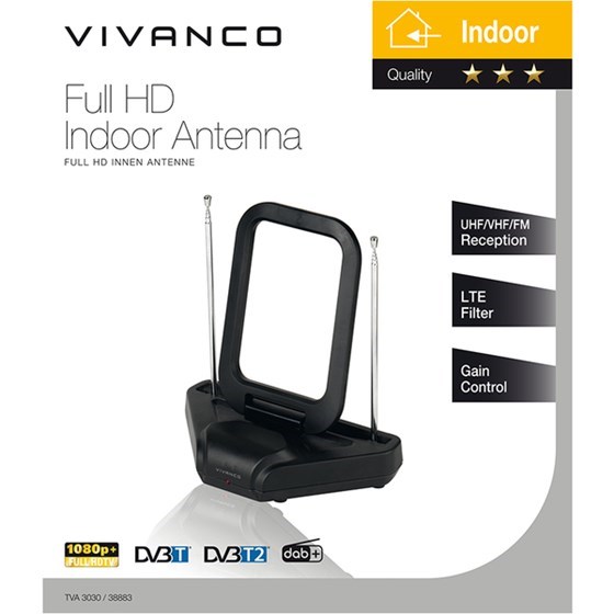 OŠTEĆENA AMBALAŽA - Antena VIVANCO 38883, Full HD, unutarnja, prstenast dizajn, podesiva, LTE Filter