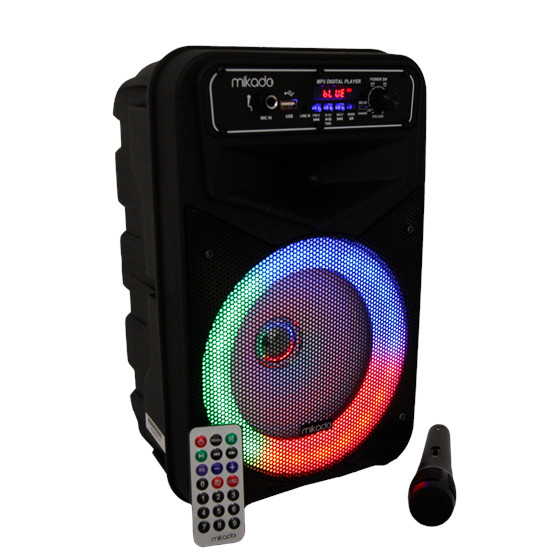 OŠTEĆENA AMBALAŽA - Bluetooth zvučnik, karaoke MIKADO MD-802KP, mikrofon, crni