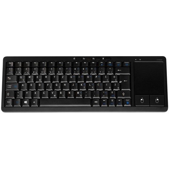 OŠTEĆENA AMBALAŽA - Tipkovnica VIVANCO Touch Keyboard, bežična, HR layout, 2.4GHz