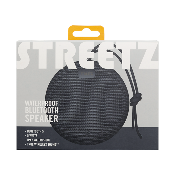 Bluetooth zvučnik, STREETZ CM763, IPX7, mikrofon, crni