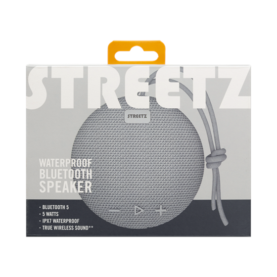 Bluetooth zvučnik, STREETZ CM764, IPX7, mikrofon, sivi