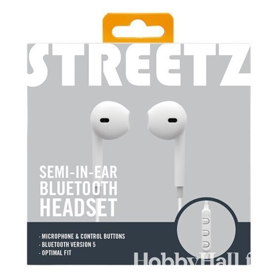 Slušalice STREETZ HL-BT300, mikrofon, Bluetooth, bijele