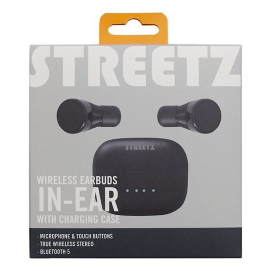 Slušalice STREETZ TWS-108, mikrofon, Bluetooth 5.0, TWS, crne