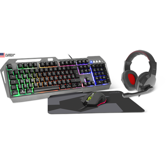 Set SPEEDLINK Lunera, 4 u 1, tipkovnica, miš, podloga, slušalice, US/HR layout