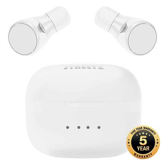 Slušalice STREETZ TWS-109, mikrofon, Bluetooth 5.0, TWS, bijele