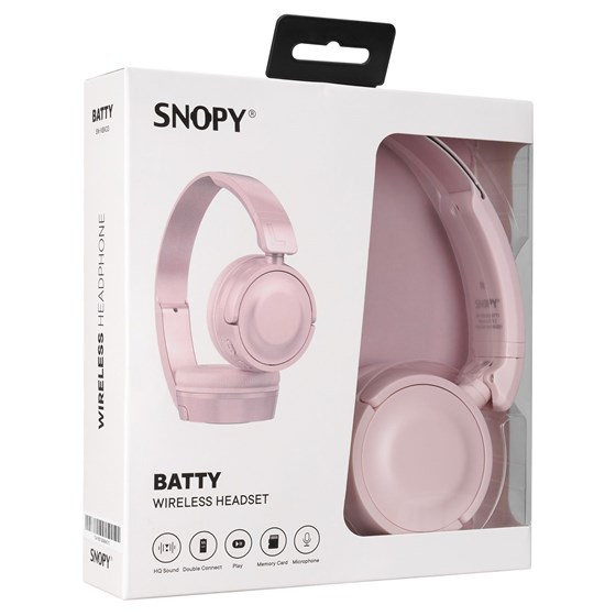 Slušalice SNOPY SN-XBK33, mikrofon, Bluetooth, roze