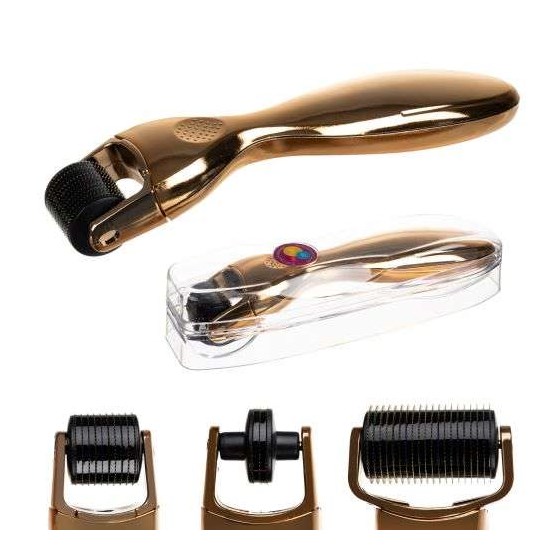 Valjak za masažu s mikroiglicama ISO TRADE, 3u1 set, 0.25mm, 0.5mm, 1.5mm, Derma Roller, mezoterapija iglicama