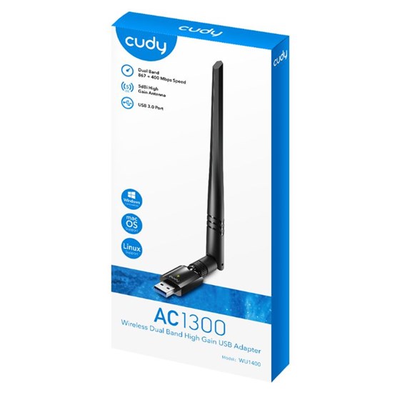 Mrežni adapter CUDY WU1400, AC1300 Wi-Fi High Gain USB 3.0 Adapter