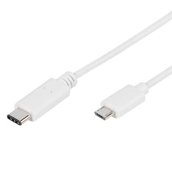 OŠTEĆENA AMBALAŽA - Kabel, USB C M na USB 2.0 micro B M, 1 m, bijeli, Vivanco retail