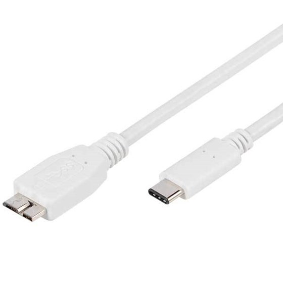 OŠTEĆENA AMBALAŽA - Kabel VIVANCO 45275, USB C muški na USB 3.0 micro B muški, 1 m, bijeli