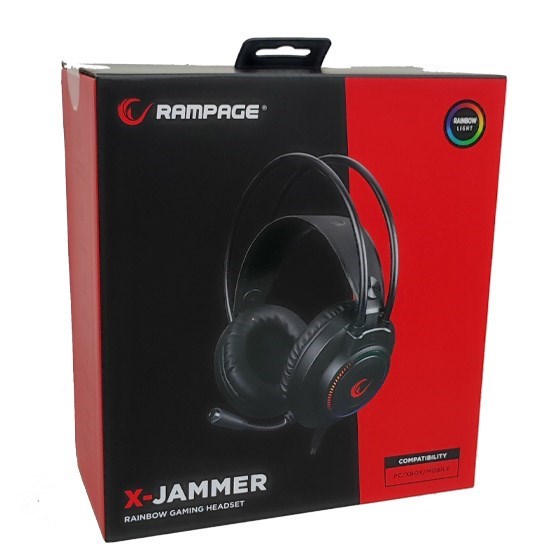 IZLOŽBENI PRIMJERAK - Slušalice RAMPAGE RM-K27 X-JAMMER, mikrofon, PC/PS4/PS5/Xbox, LED, crne