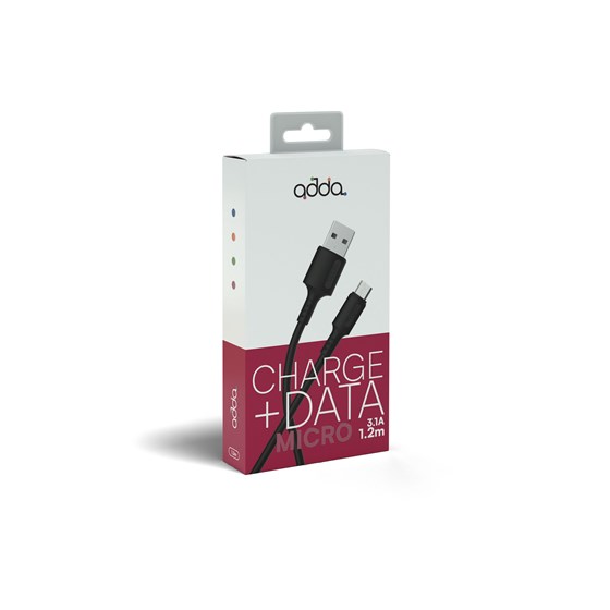 Kabel Adda Collins USB-100-BK, Fusion Charge+Data, USB-A na Micro USB, 3.1A, Premium TPE, 1.2m, crni