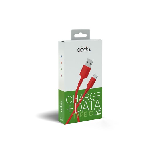 Kabel ADDA USB-200-RD, Fusion Charge+Data, USB-A na Type-C, 15W, Premium TPE, 1.2m, crveni