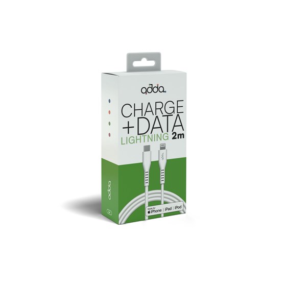 Kabel Adda Collins USB-305-WH, Fusion Charge+Data, MFI, Type-C na Lightning, 2.4A, Premium TPE, 2m, bijeli
