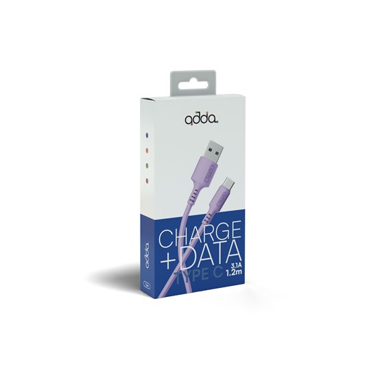Kabel Adda Collins USB-200-PU, Fusion Charge+Data, USB-A na Type-C, 15W, Premium TPE, 1.2m, ljubičasti