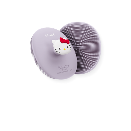 Facial Brush GESKE | 3 in 1 , s držačem, Hello Kitty purple