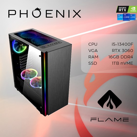 Računalo Phoenix FLAME Y-526 Intel i5 13400F/16GB DDR4/NVMe SSD 1TB/VGA RTX 3060