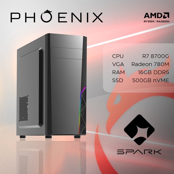 Računalo Phoenix SPARK Y-172 AMD Ryzen 7 8700G/16GB DDR5/NVMe SSD 500GB