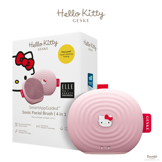 Sonic Facial Brush GESKE| 4 in 1 , Hello Kitty pink