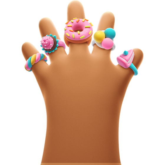 Glina KAZOO HEY CLAY Bijou sweet rings 31002, 3 kutijice