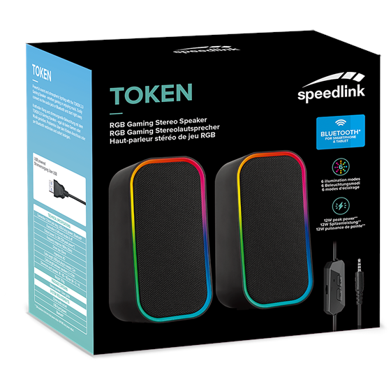 Zvučnik SPEEDLINK TOKEN, RGB, Bluetooth, crni