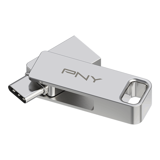 USB stick PNY DUO LINK Type C, 64GB, USB3.2, srebrni