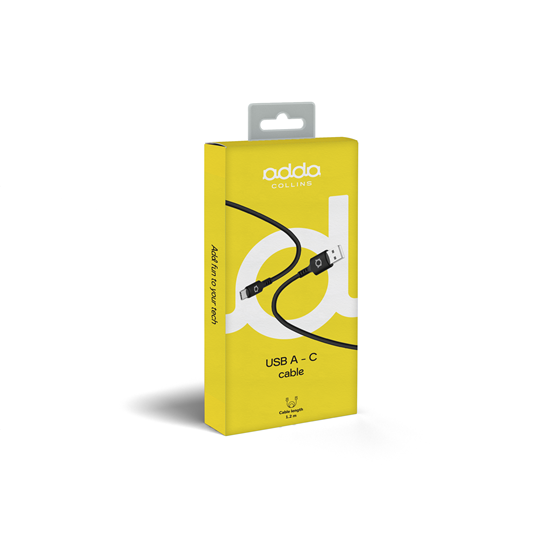 Kabel Adda Collins USB-200-BK, USB-A na Type-C, 18W, Premium TPE, 1.2m, crni