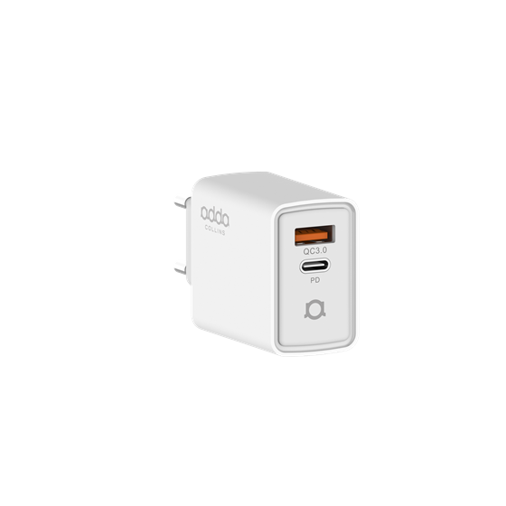 Zidni punjač Adda Collins CH-006-WH, GaN Fast Charger 2u1, USB A + Type-C, 45W, bijeli