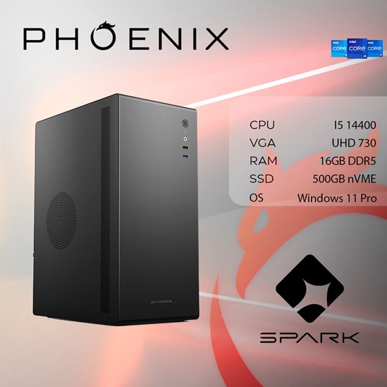 Računalo Phoenix SPARK X-104 Intel i5 14400/16GB DDR5/NVME SSD 500GB/500W/Windows 11 PRO