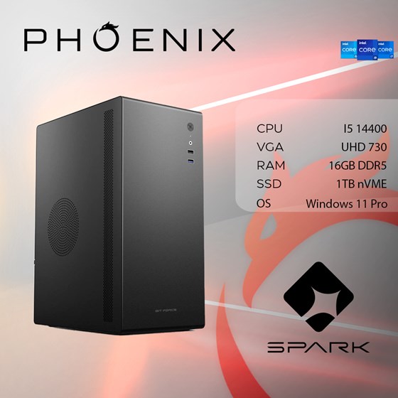Računalo Phoenix SPARK X-107 Intel i5 14400/16GB DDR5/NVME SSD 1TB/500W/Windows 11 PRO