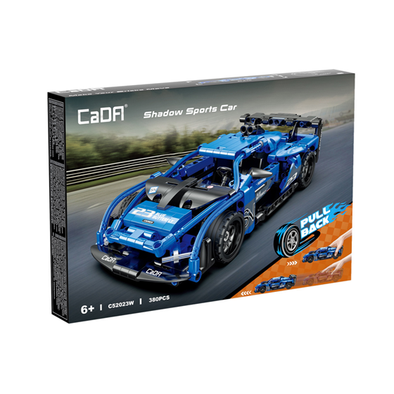 STEM Pull back trkaći auto KAZOO C52023W, 1:18, crno-plavi, 380 dijelova
