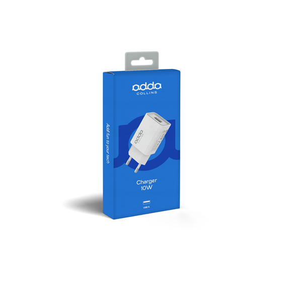 Zidni punjač Adda Collins CH-001-WH,10W, Fusion Universal Charger, USB-A, 2.1A, bijeli