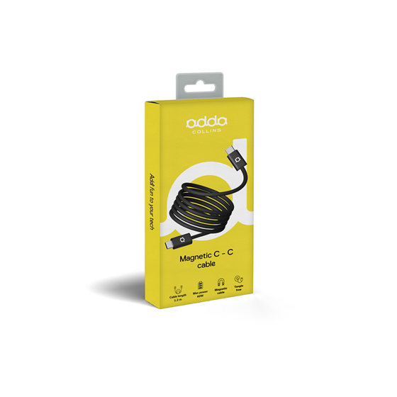 Kabel Adda Collins USB-003-BK, magnetski, Type C na Type C, 60W, 1.2m, crni