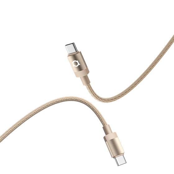 Kabel Adda Collins USB-205-CH, Type-C na Type-C, 60W, pleteni, 1.2 m, champagne