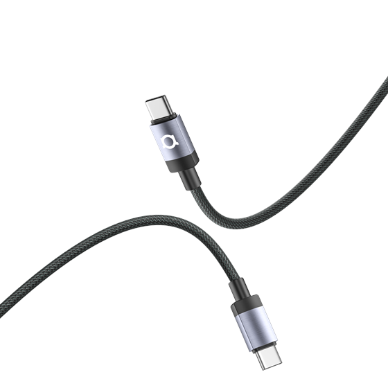 Kabel Adda Collins USB-205-GM, Type-C na Type-C, 60W, pleteni, 1.2 m, gun metal