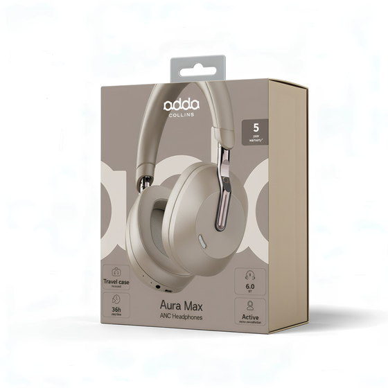 Slušalice Adda Collins HP-005-CH, Aura Max, naglavne, ANC, Bluetooth 6.0, champagne