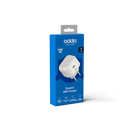Zidni punjač Adda Collins CH-012-WH, Type C izlaz, 40W, GaN, designed for Apple, bijeli
