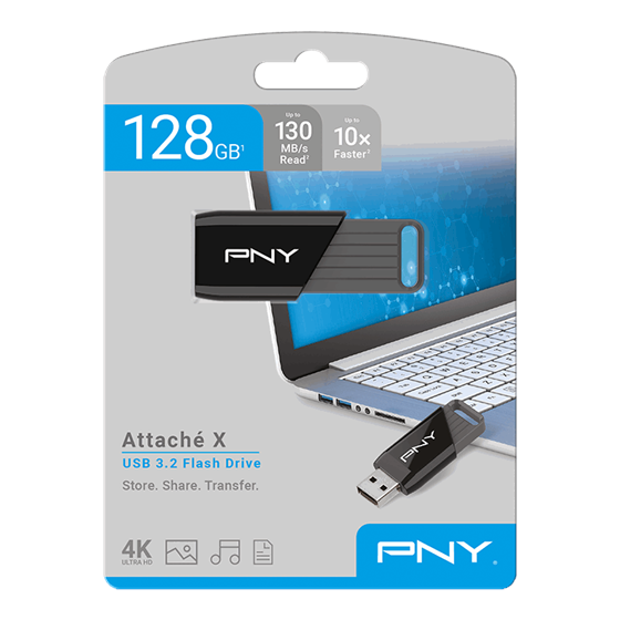 USB stick PNY Attaché X, 128GB, USB 3.2, crni