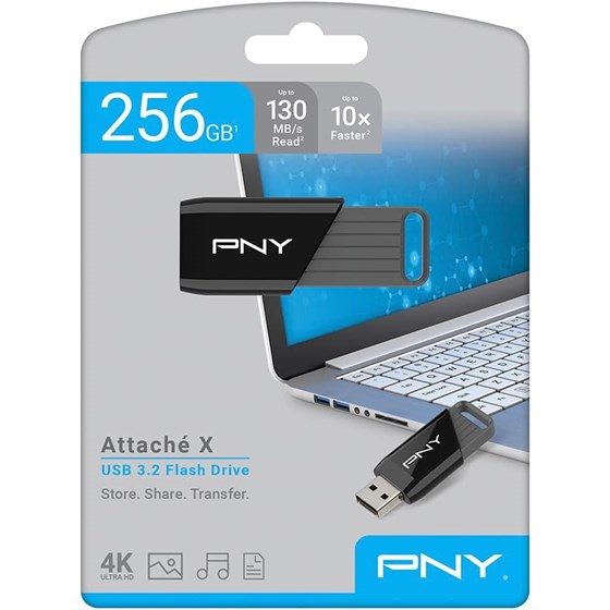 USB stick PNY Attaché X, 256GB, USB 3.2, crni