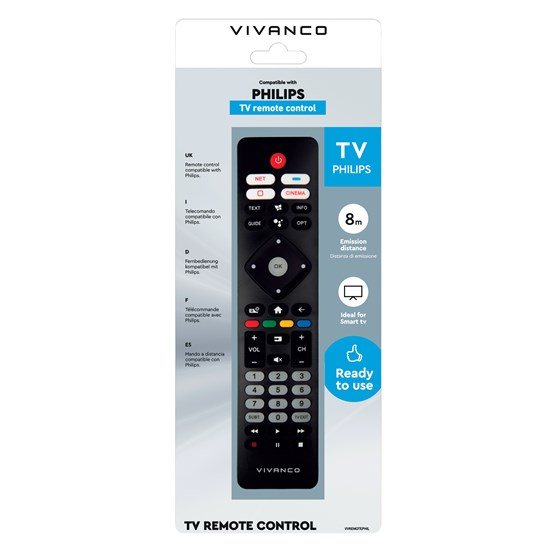 Daljinski upravljač VIVANCO RR 230, za Philips, RR 230, Smart TV, 57 tipki