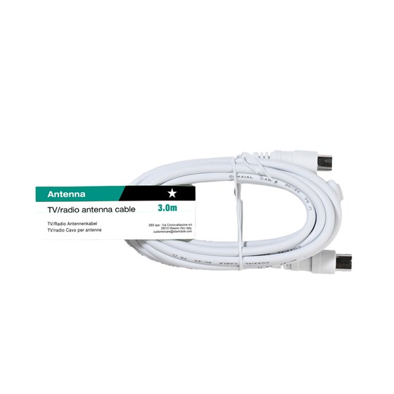 Kabel VIVANCO VVANX30MFW (19358), antenski coax na coax, 3m, bijeli